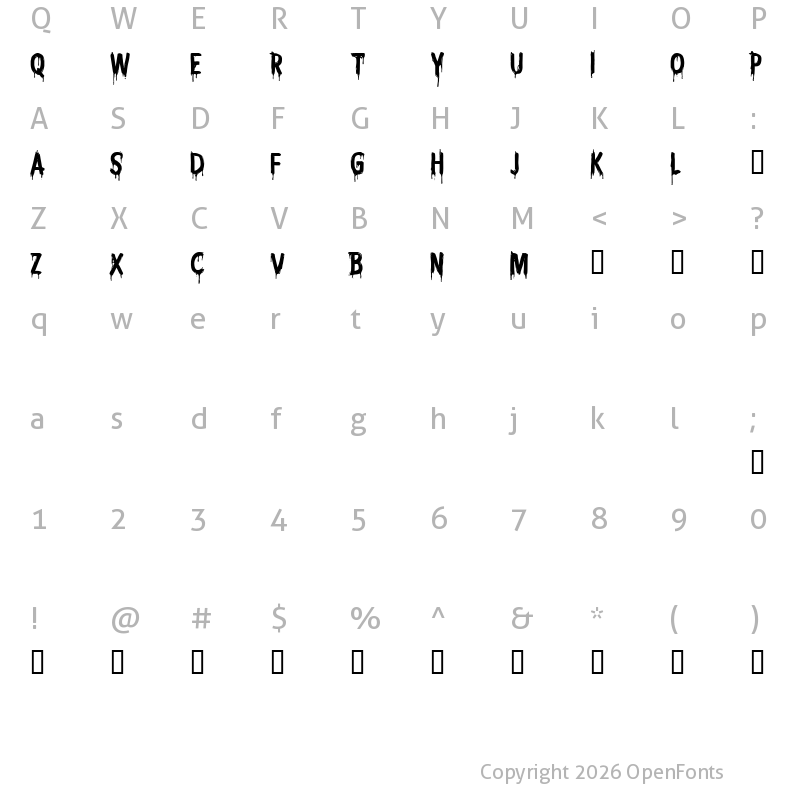 Character Map of CF Nightmare PERSONAL Regular