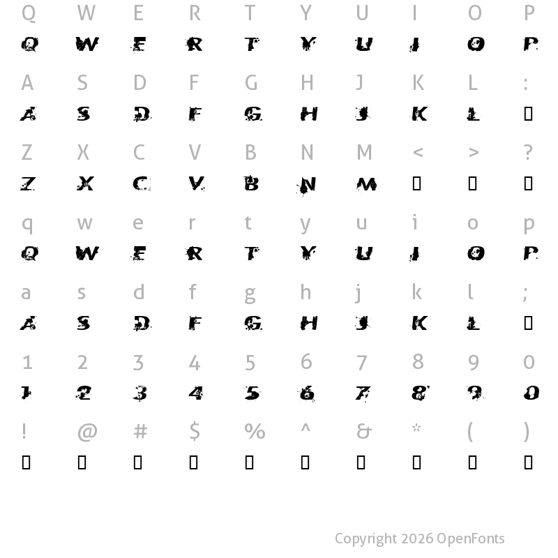 Character Map of CF Patriotes 1837 Regular