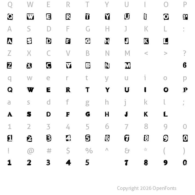 Character Map of CF Punk Attitude Regular