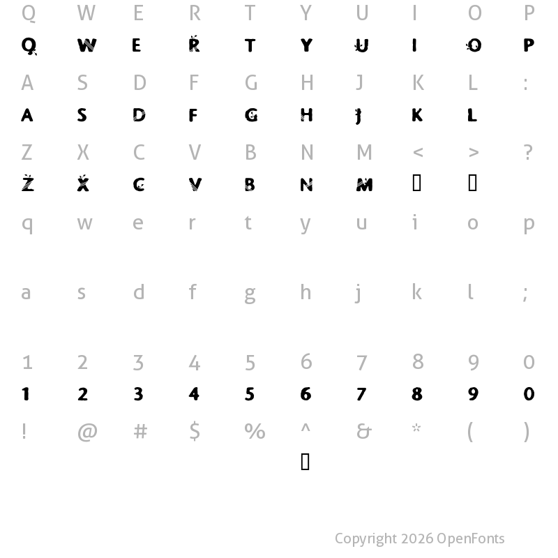 Character Map of CF Springtime Demo Regular