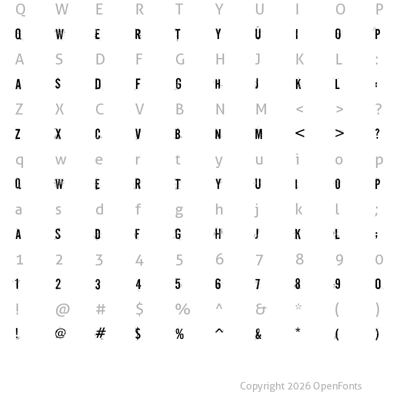 Character Map of CGF Off-Road Regular