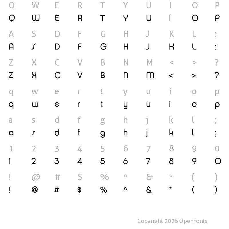 Character Map of Chalet 1970 Medium