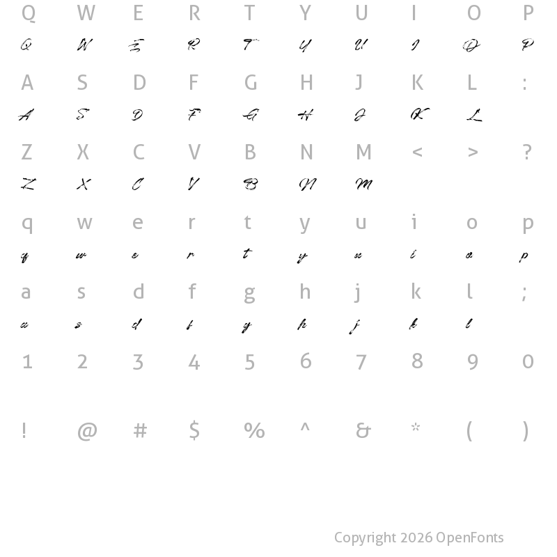 Character Map of Chaletliness Regular