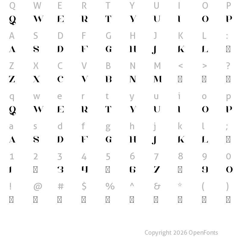 Character Map of Chalga Folk Demo Regular