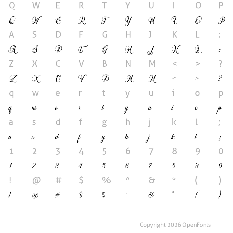 Character Map of Chalisa Oktavia Regular