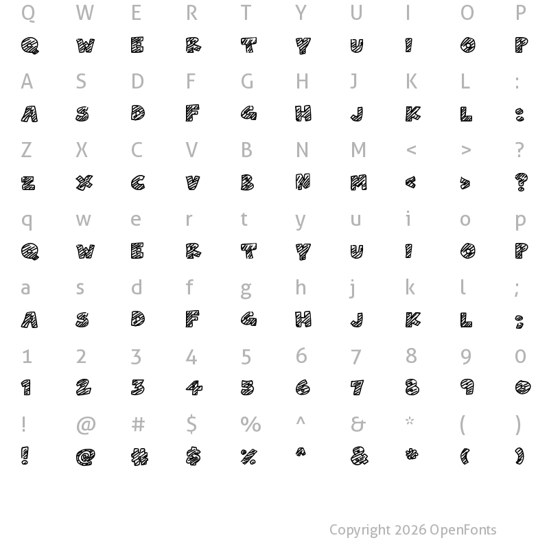 Character Map of Chalk Dash Regular