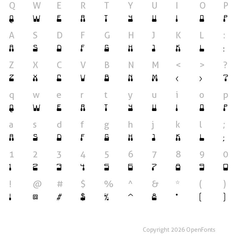 Character Map of Chamyvibes Regular