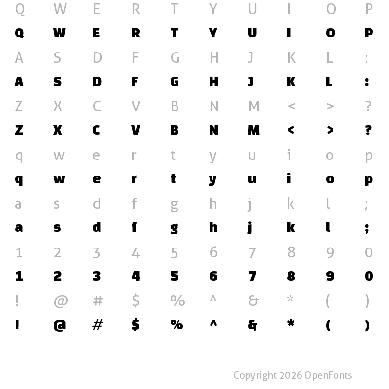 Character Map of Changa One Regular