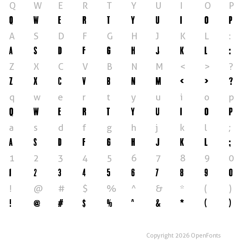 Character Map of Change your name Regular
