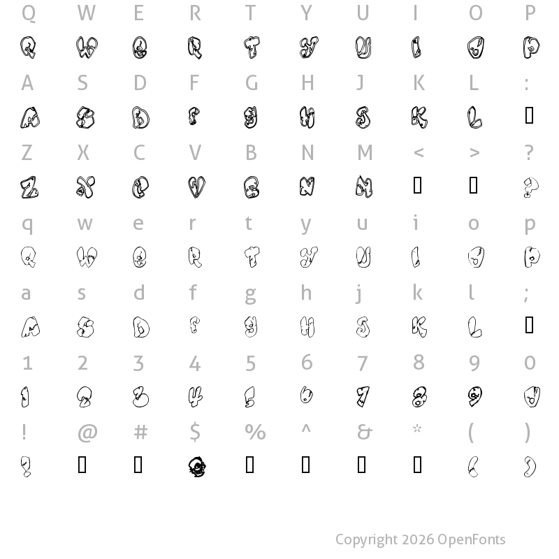 Character Map of Chankenstein Regular