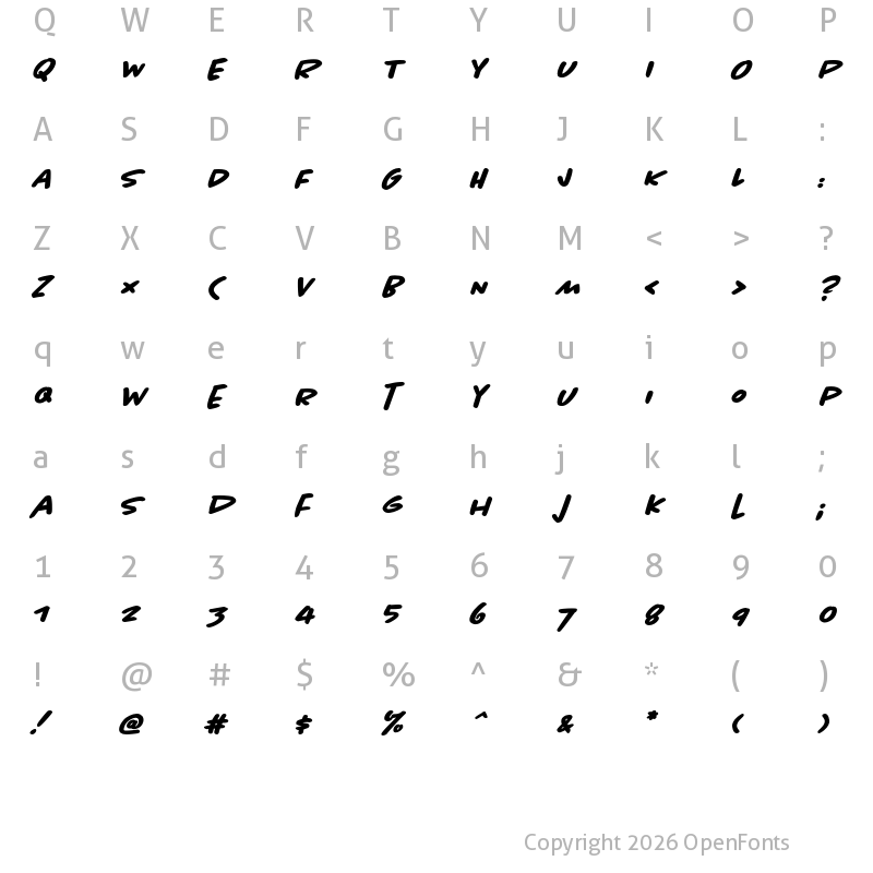 Character Map of Chantal Bold Italic