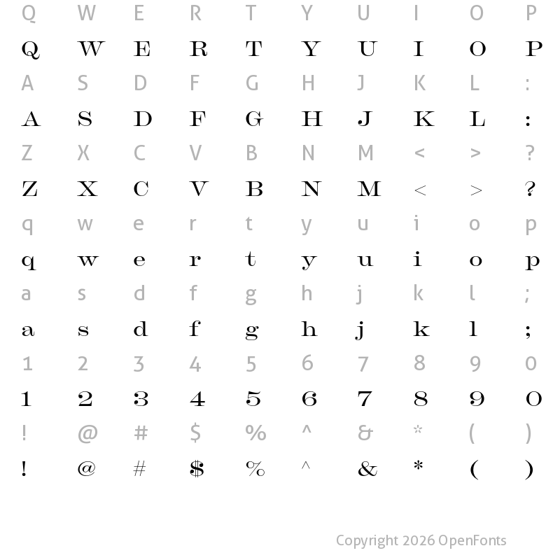 Character Map of Chapman Medium Extended