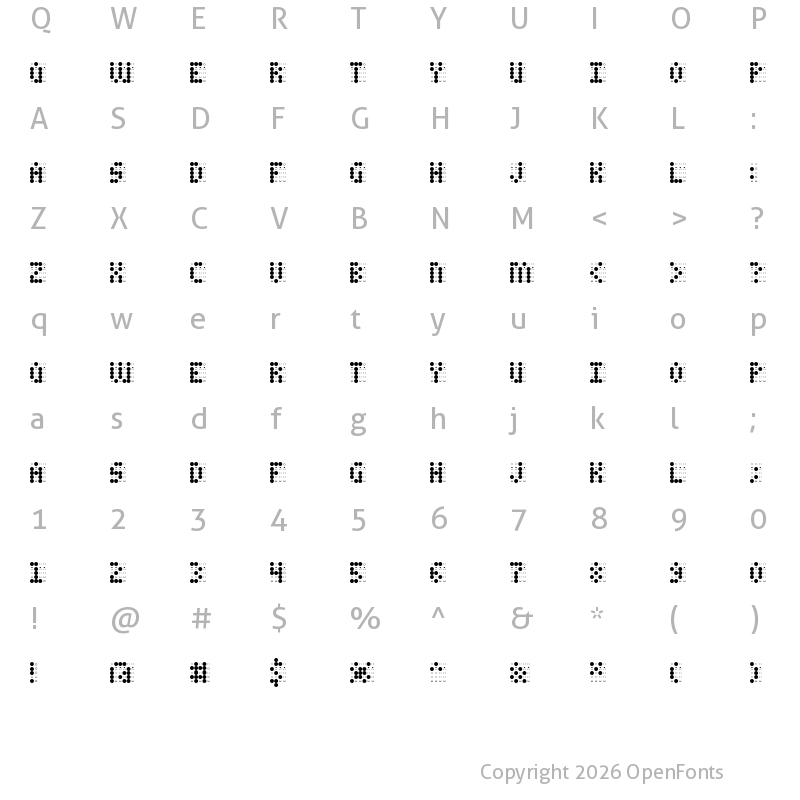 Character Map of Charaille AOE Regular