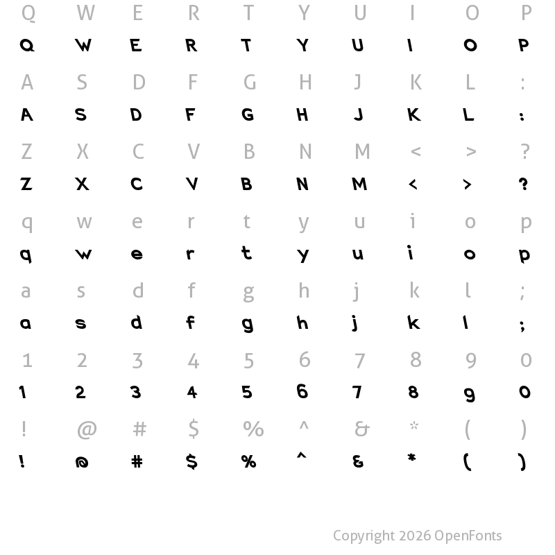 Character Map of Charger EcoBlack Opposite Oblique