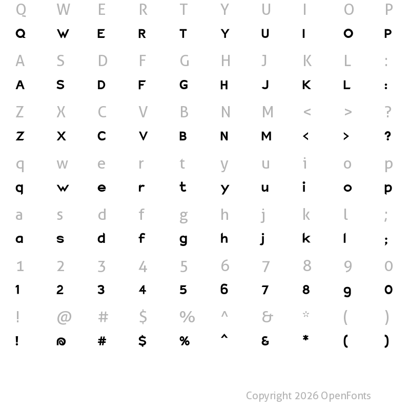 Character Map of Charger EcoBold