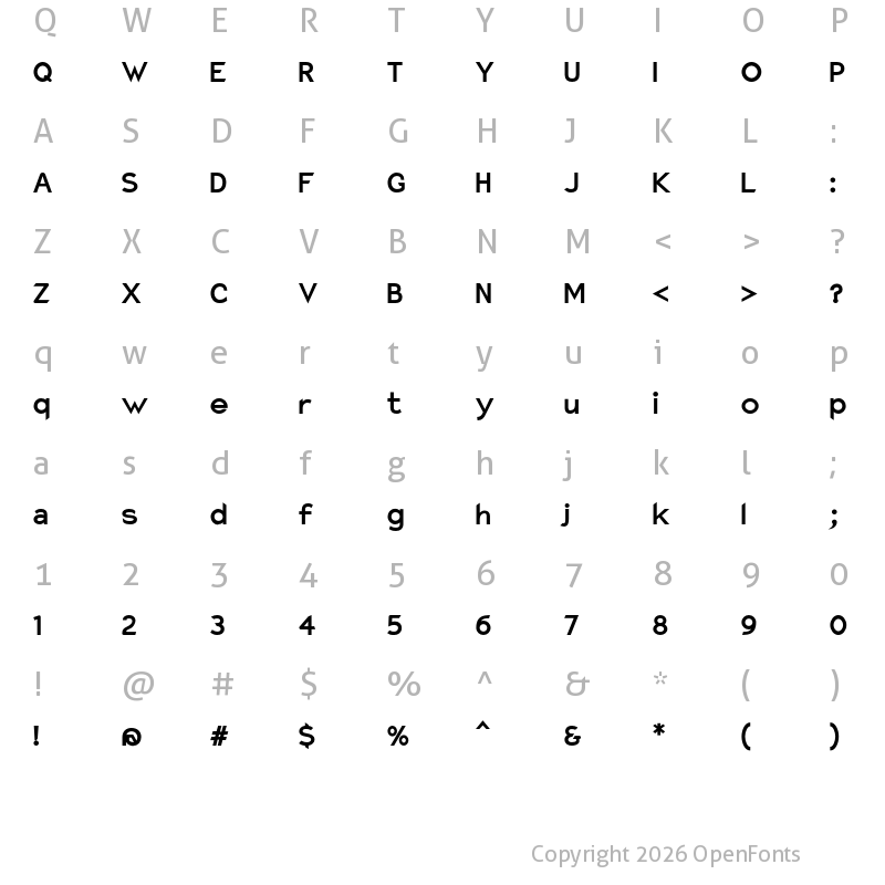 Character Map of Charger Pro Blk