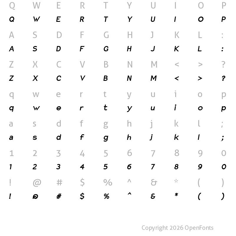 Character Map of Charger Pro BlkObl
