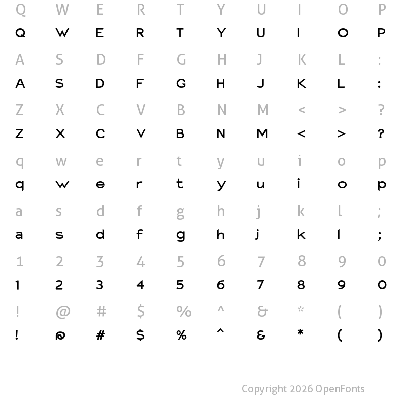 Character Map of Charger Pro ExBdSuExt