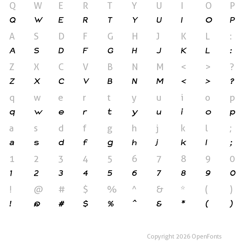 Character Map of Charger Pro ExBdSuExtObl