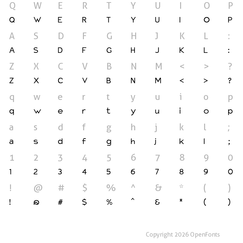 Character Map of Charger Pro Ext