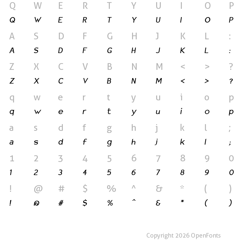 Character Map of Charger Sport DfBdObl