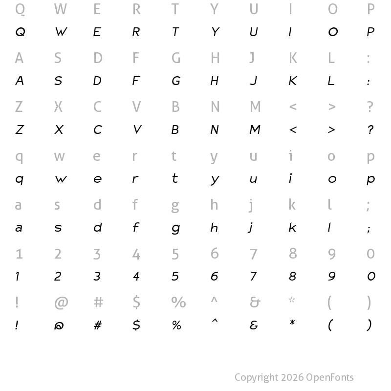 Character Map of Charger Sport ExtObl
