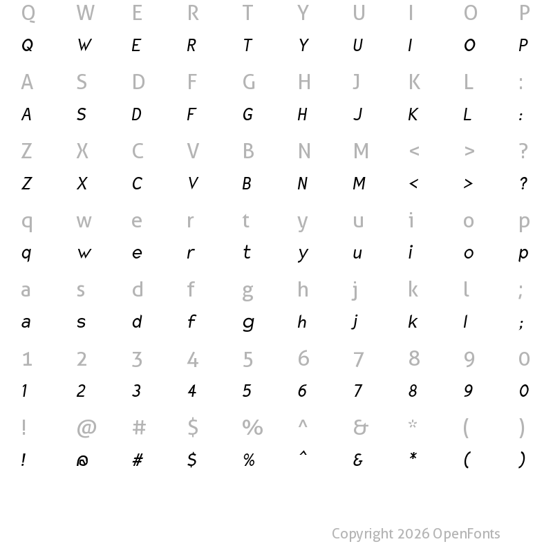 Character Map of Charger Sport NrwObl