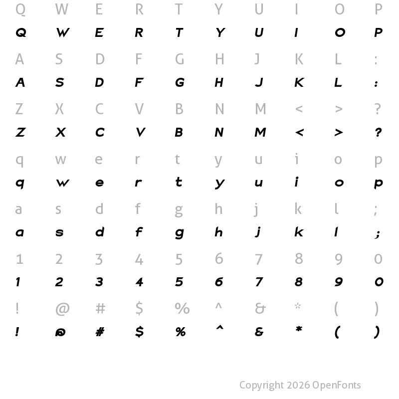 Character Map of Charger Sport UltExtObl