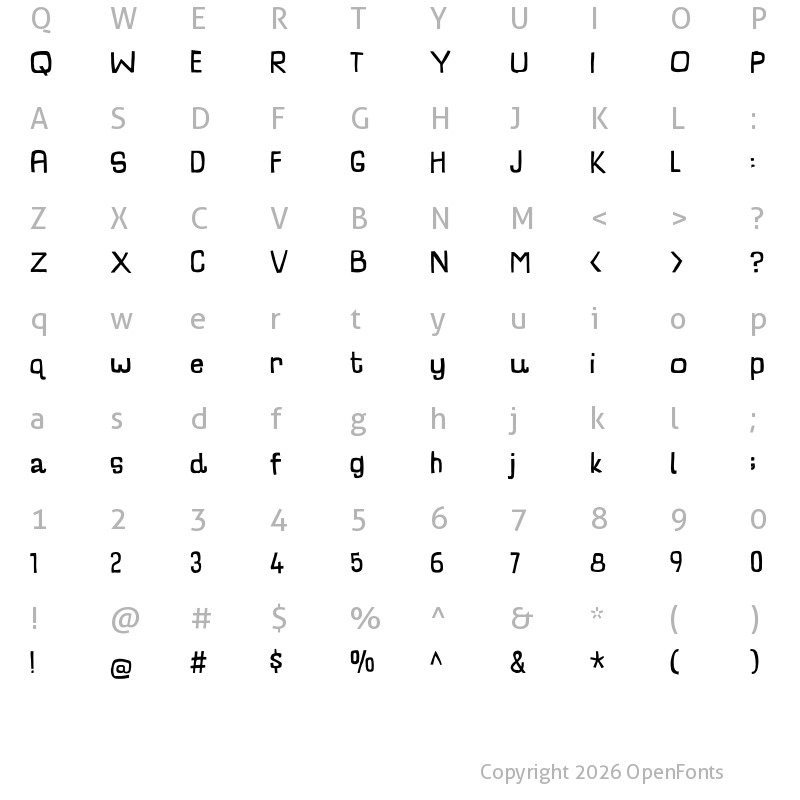 Character Map of Charlatan DEMO Regular