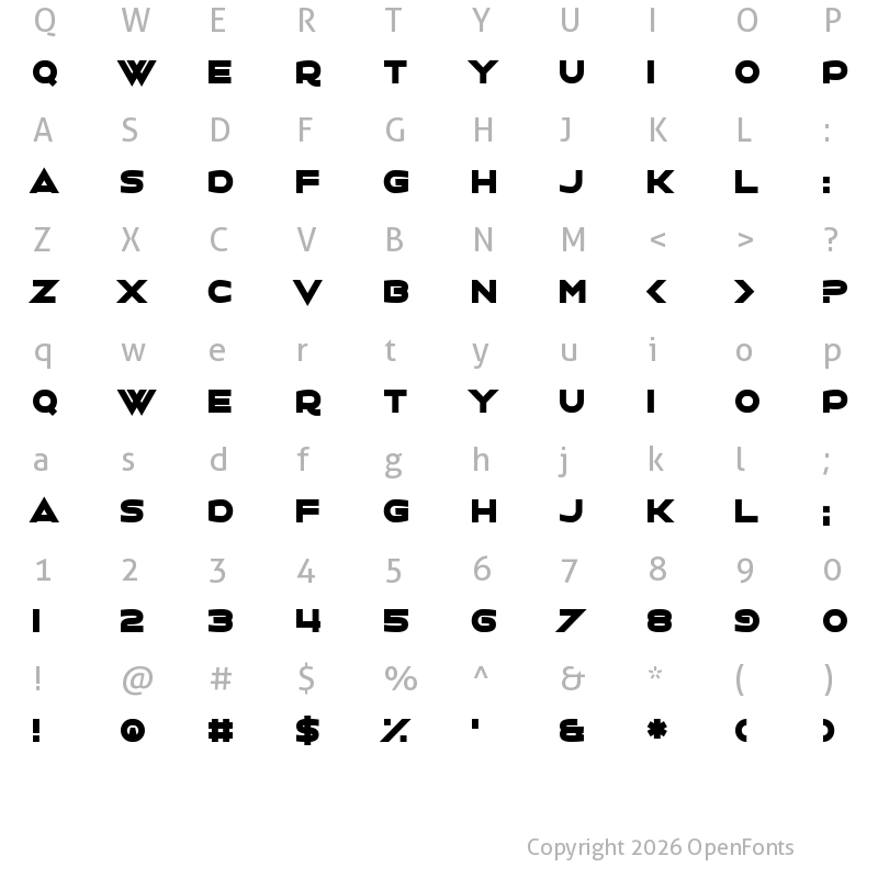 Character Map of Charlestoning Regular
