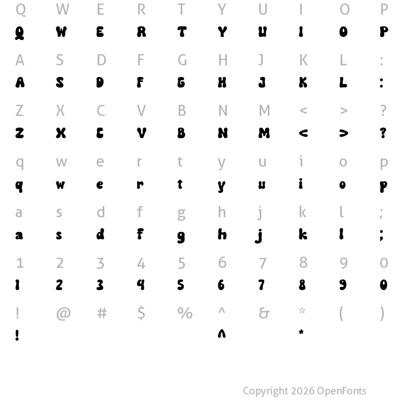 Character Map of Charming Smile DEMO Regular