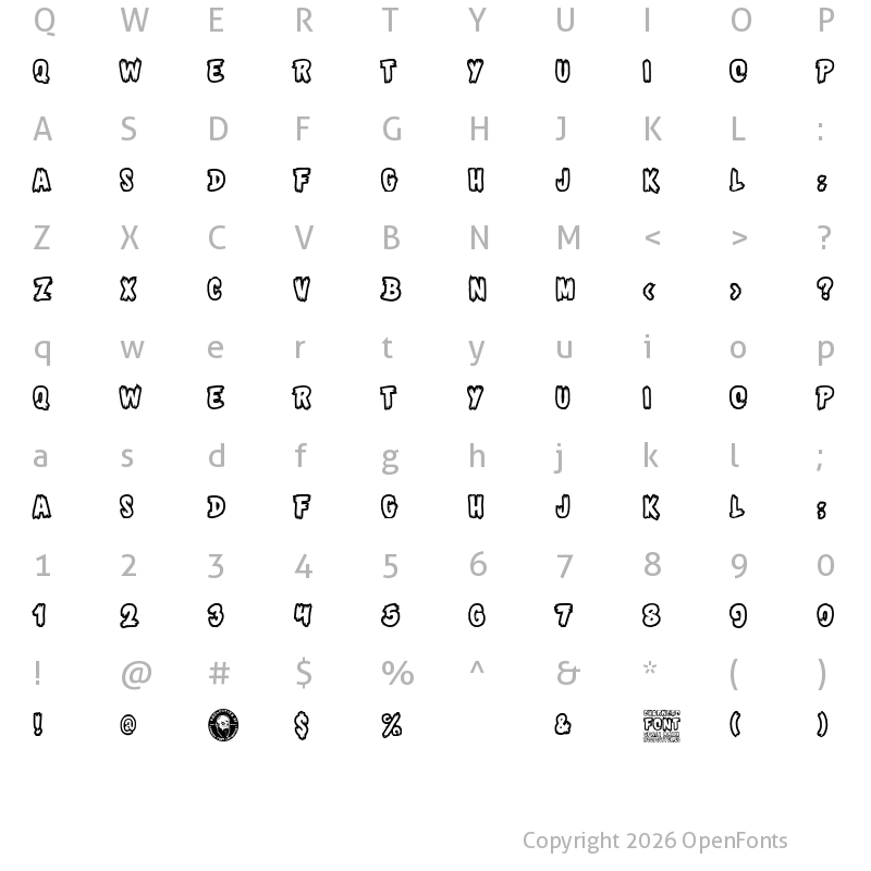 Character Map of Charnego Regular