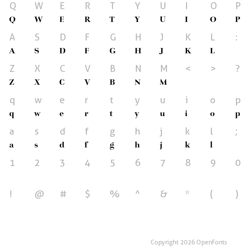 Character Map of Charpentier Classicistique Reduced Semibold