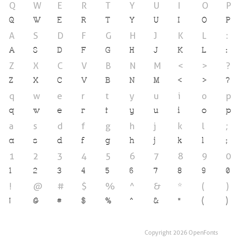 Character Map of Charrington Outer Regular
