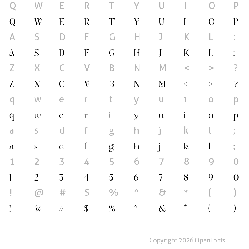Character Map of Chaviera Regular
