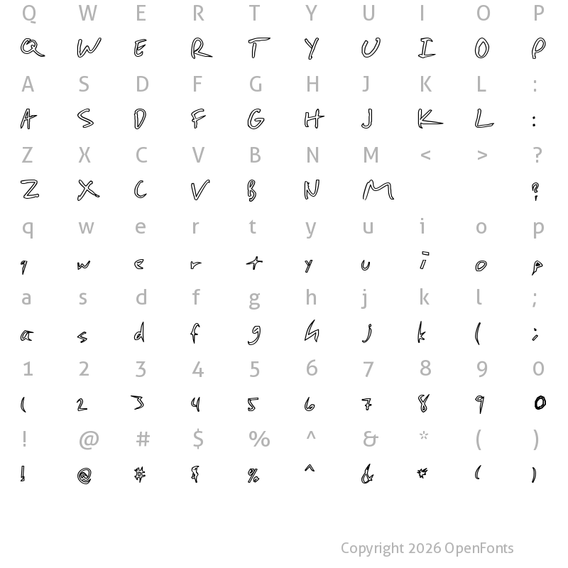 Character Map of Cheap Pizza Regular