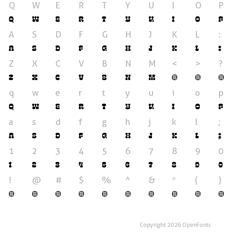 Character Map of Cheee Demo Pickles
