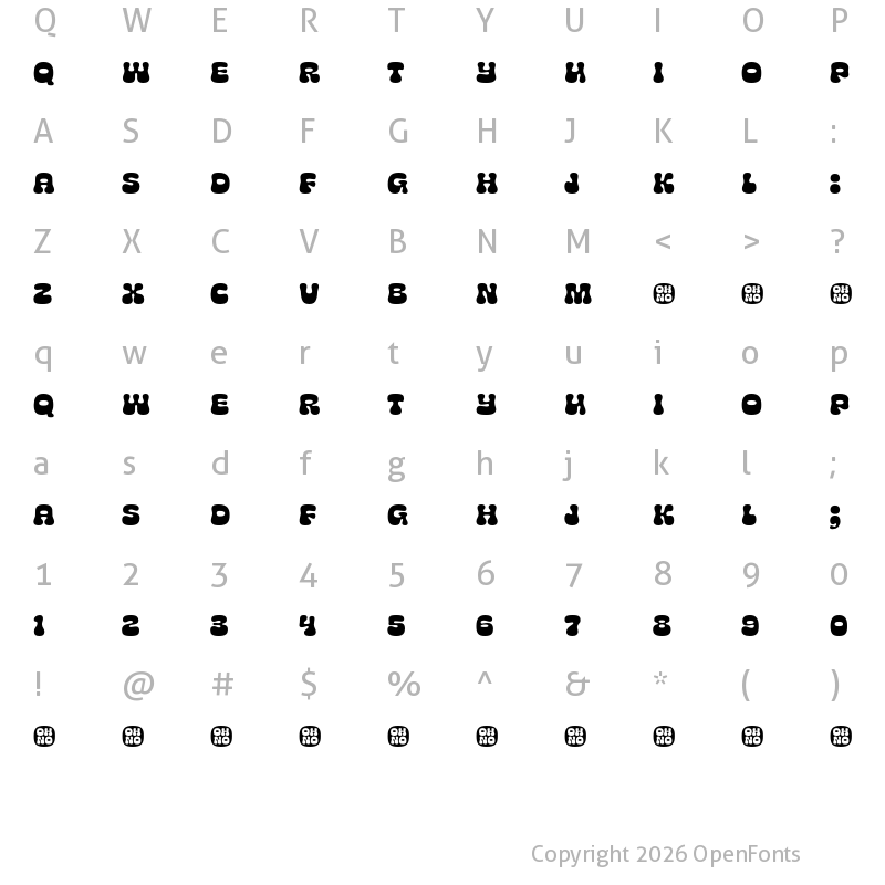 Character Map of Cheee Demo Shishi