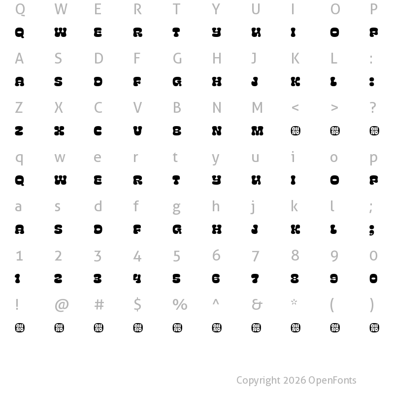 Character Map of Cheee Demo Sticky