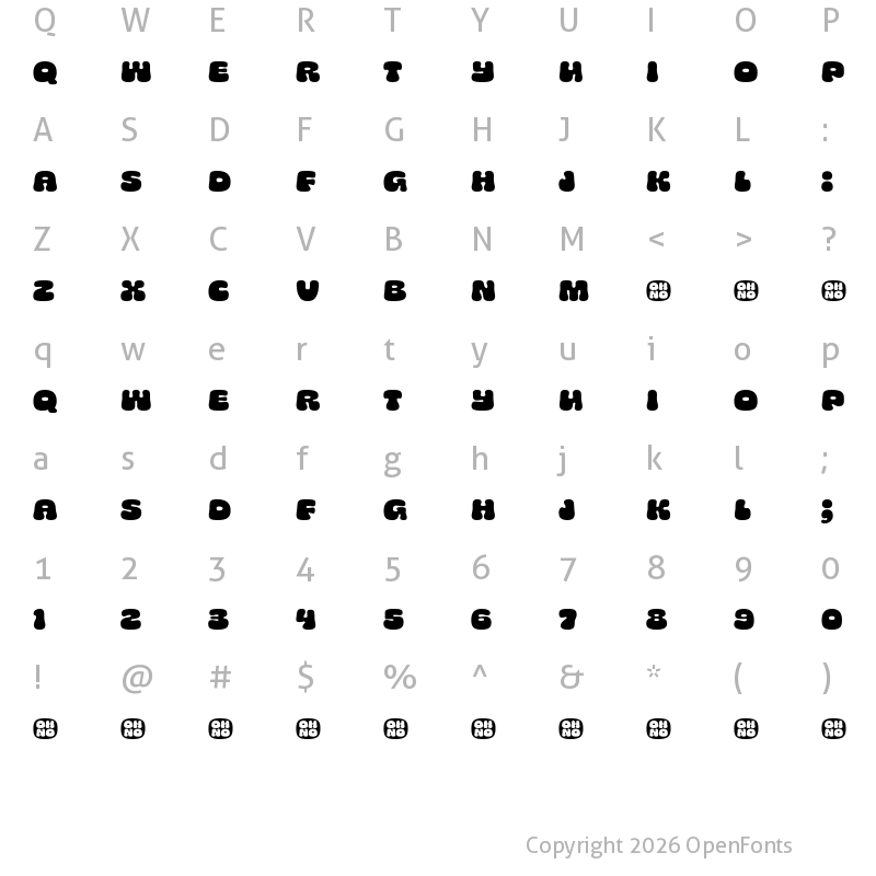 Character Map of Cheee Demo Wowie