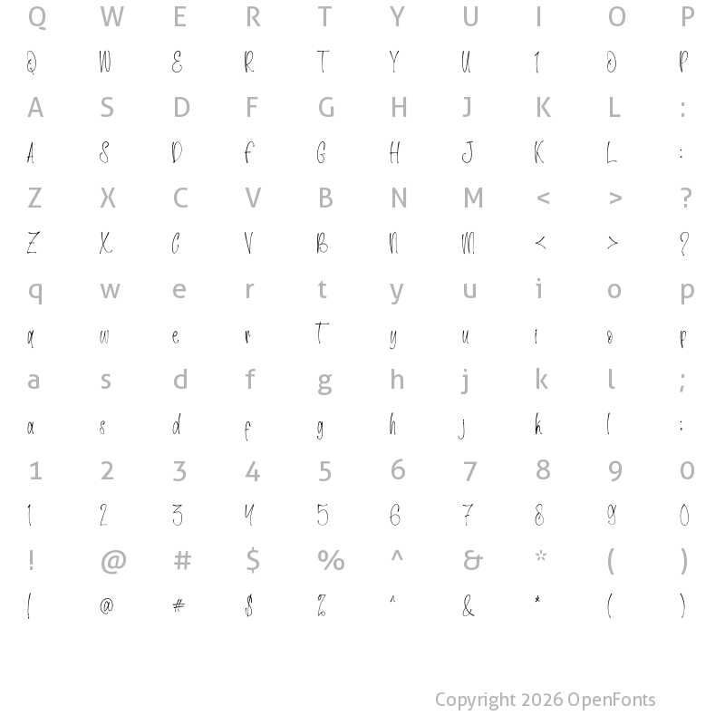 Character Map of Cheerful Spring - Personal Use Regular