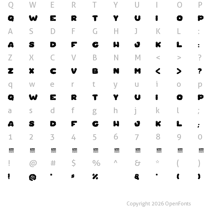 Character Map of Cheese Farts_PersonalUseOnly Regular