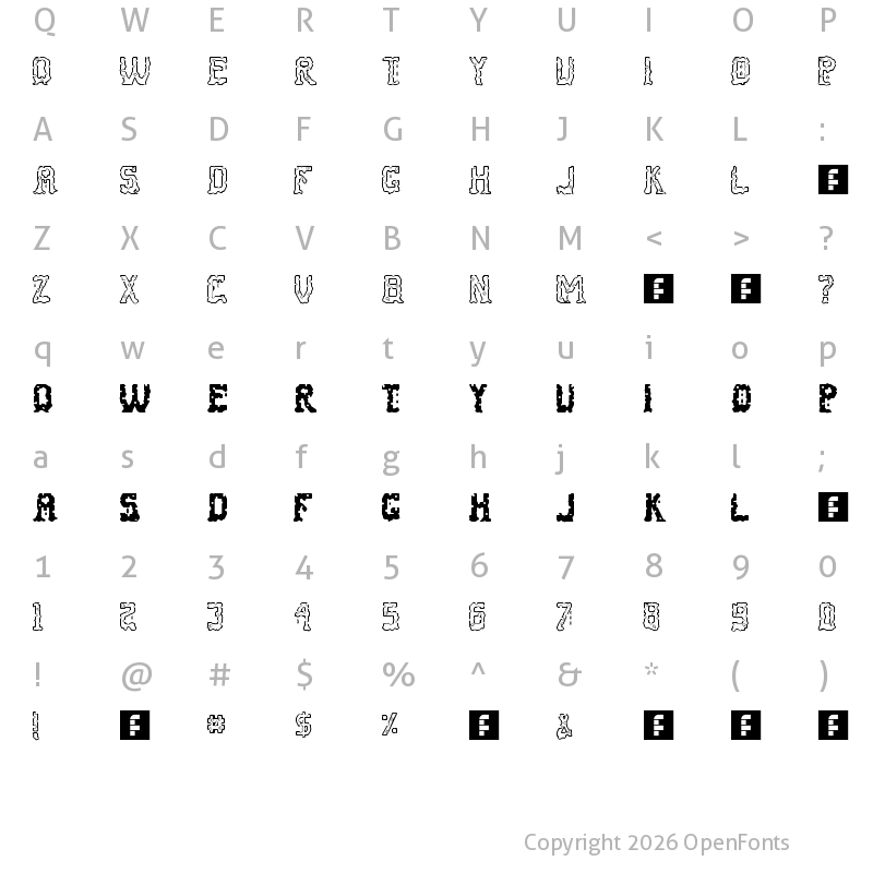 Character Map of Cheese Fontdue Regular