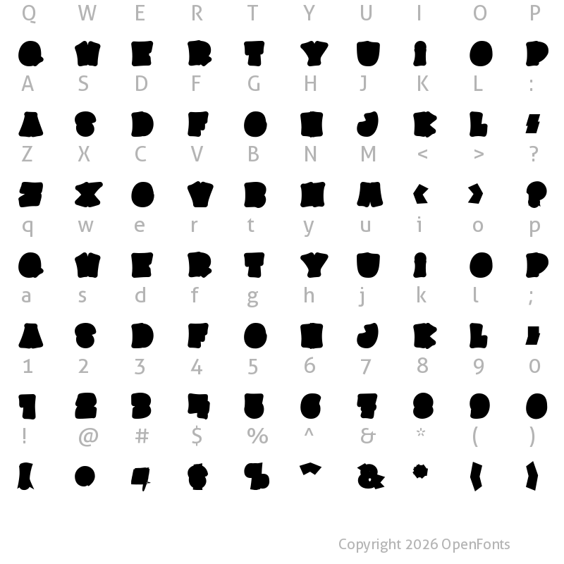 Character Map of CHEESE ROLL EXT Regular