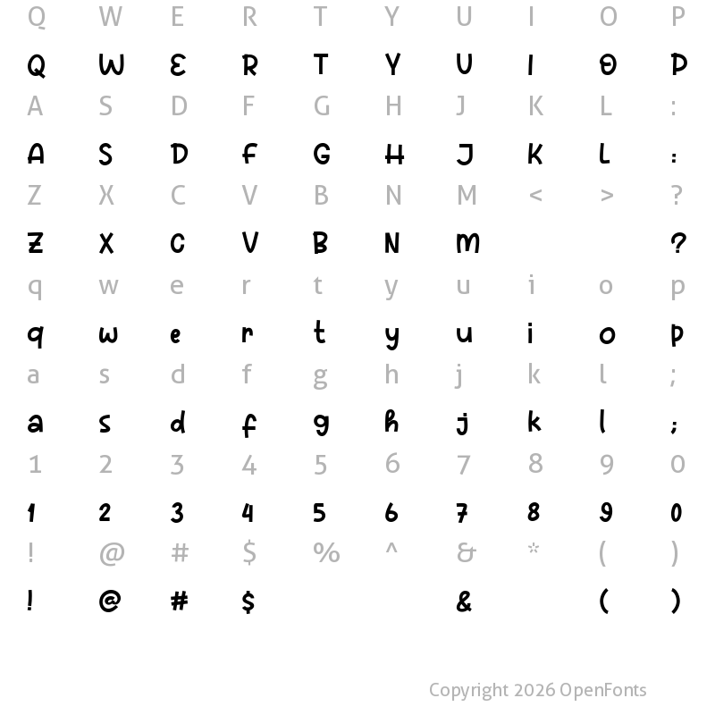 Character Map of Cheese Smile Regular