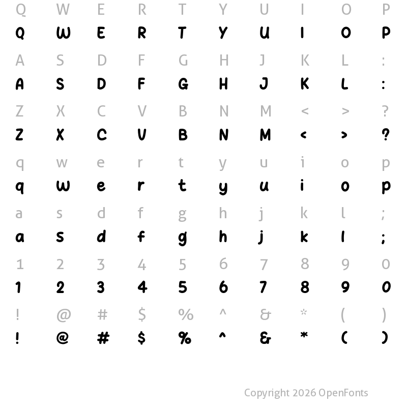 Character Map of Chekgu Oke Regular