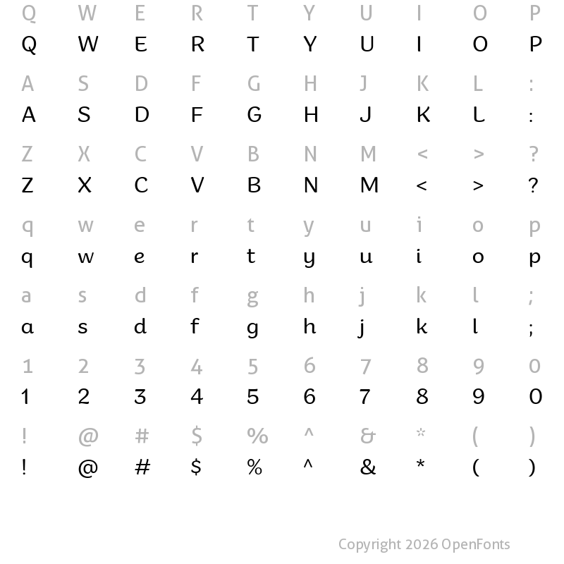 Character Map of Chella-Light Regular