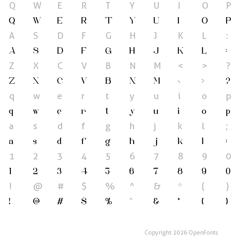 Character Map of Chelsea Regular