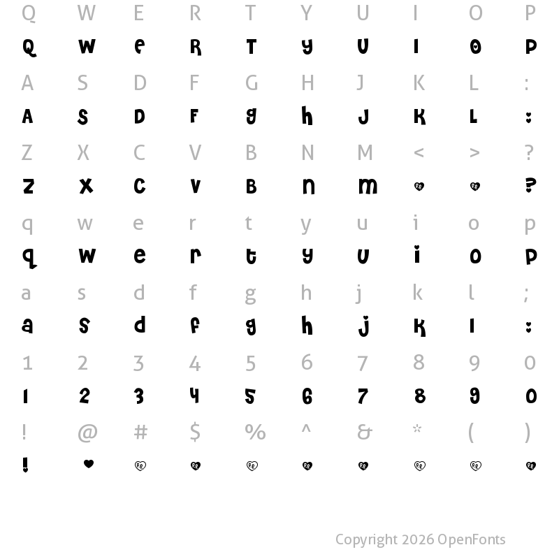 Character Map of Cheri Regular