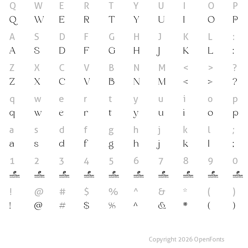 Character Map of Cherla DEMO Regular